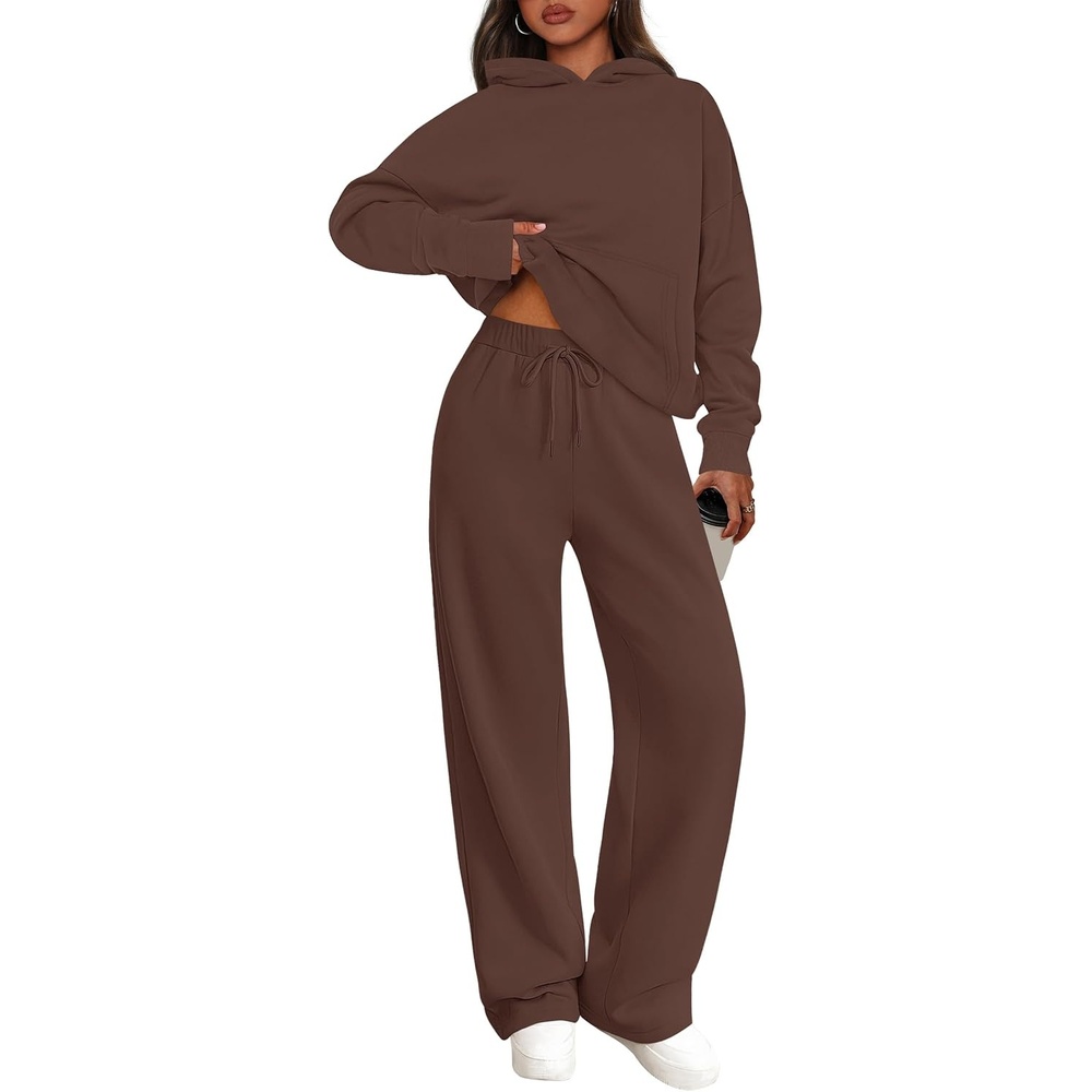 image:imagePRETTYGARDEN Womens Sweatsuits 2 Piece Outfit Fall Matching Lounge SetsBrown