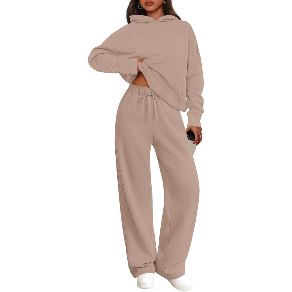 image:imagePRETTYGARDEN Womens Sweatsuits 2 Piece Outfit Fall Matching Lounge SetsGrey Khaki