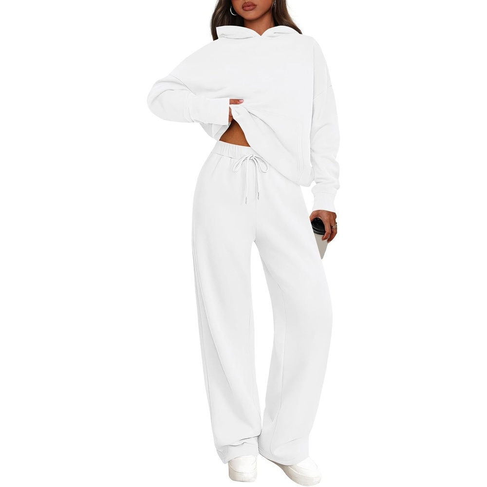 image:imagePRETTYGARDEN Womens Sweatsuits 2 Piece Outfit Fall Matching Lounge SetsWhite