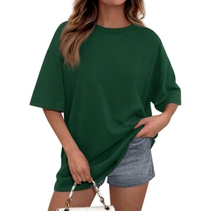 PRETTYGARDEN Women’s Oversized Tshirts Going Out Tops(Dark Green)