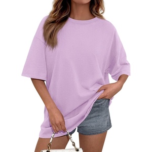 PRETTYGARDEN Women’s Oversized Tshirts Going Out Tops(Light Purple)