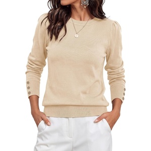 PRETTYGARDEN Womens Sweaters Lightweight Long Sleeve Tops(Apricot)