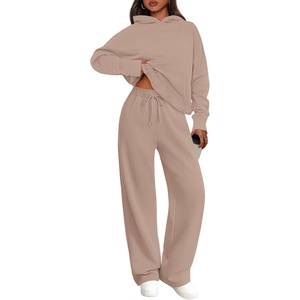 PRETTYGARDEN Women’s Sweatsuits 2 Piece Outfit Fall Matching Lounge Sets(Grey Khaki)